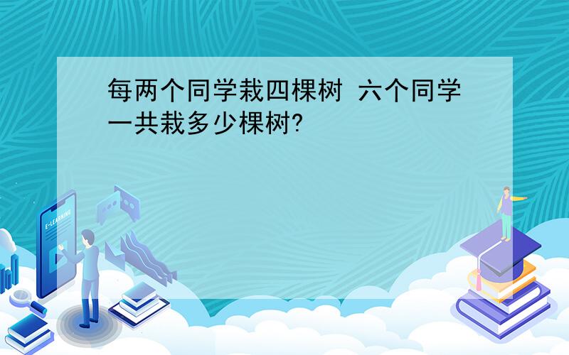 每两个同学栽四棵树 六个同学一共栽多少棵树?