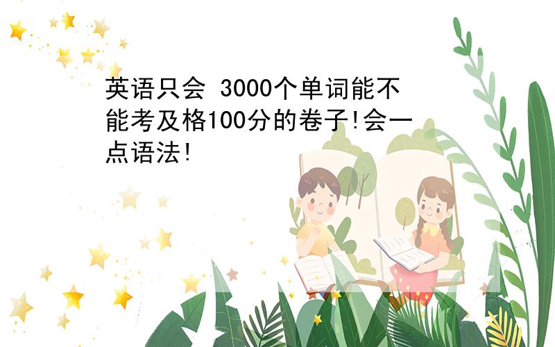 英语只会 3000个单词能不能考及格100分的卷子!会一点语法!