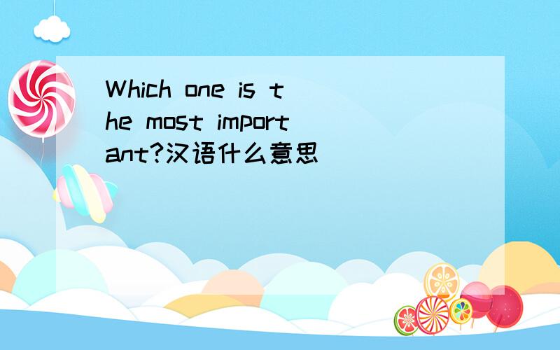 Which one is the most important?汉语什么意思