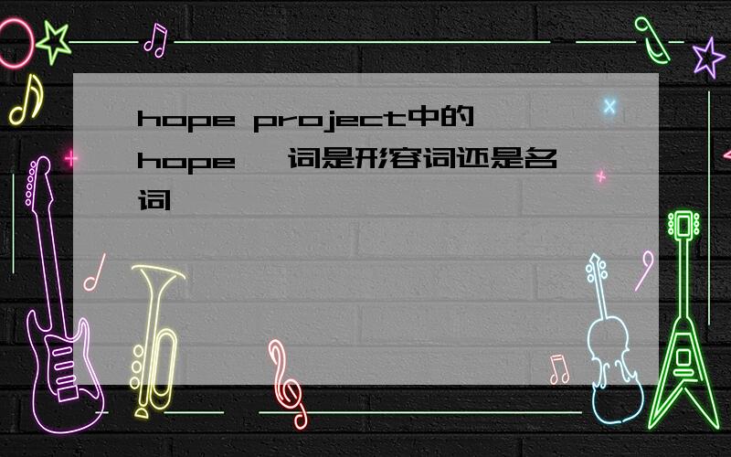 hope project中的hope 一词是形容词还是名词