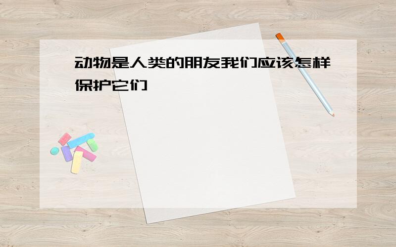 动物是人类的朋友我们应该怎样保护它们