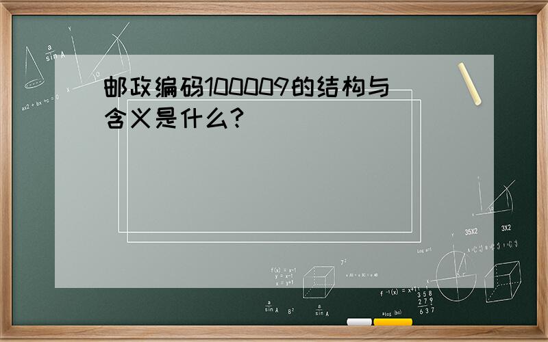 邮政编码100009的结构与含义是什么?