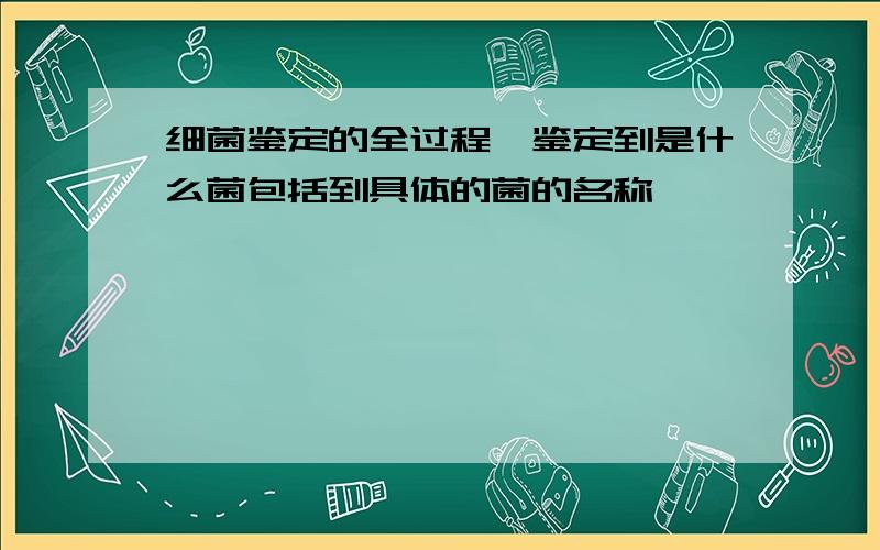 细菌鉴定的全过程,鉴定到是什么菌包括到具体的菌的名称