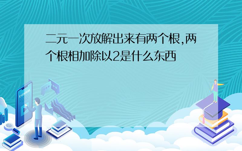 二元一次放解出来有两个根,两个根相加除以2是什么东西