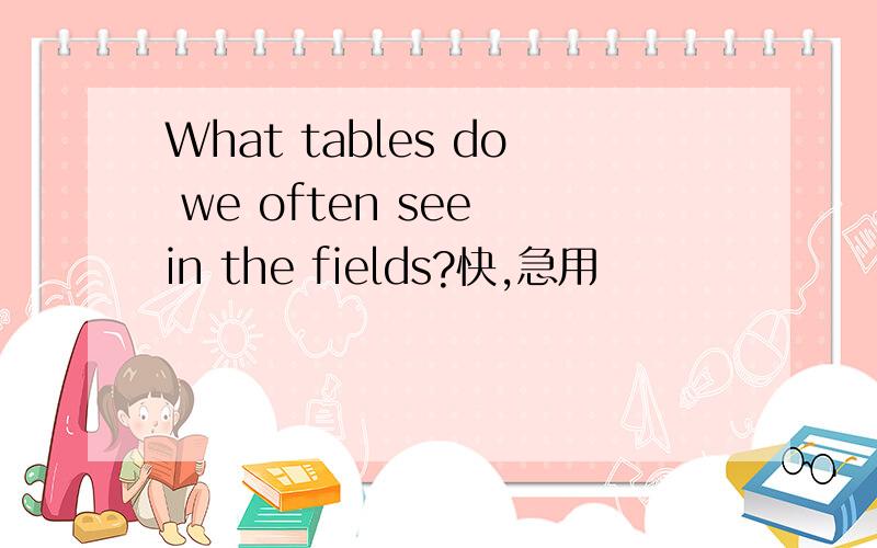 What tables do we often see in the fields?快,急用