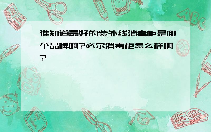 谁知道最好的紫外线消毒柜是哪个品牌啊?必尔消毒柜怎么样啊?