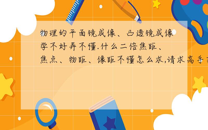 物理的平面镜成像、凸透镜成像学不好弄不懂.什么二倍焦距、焦点、物距、像距不懂怎么求,请求高手支招