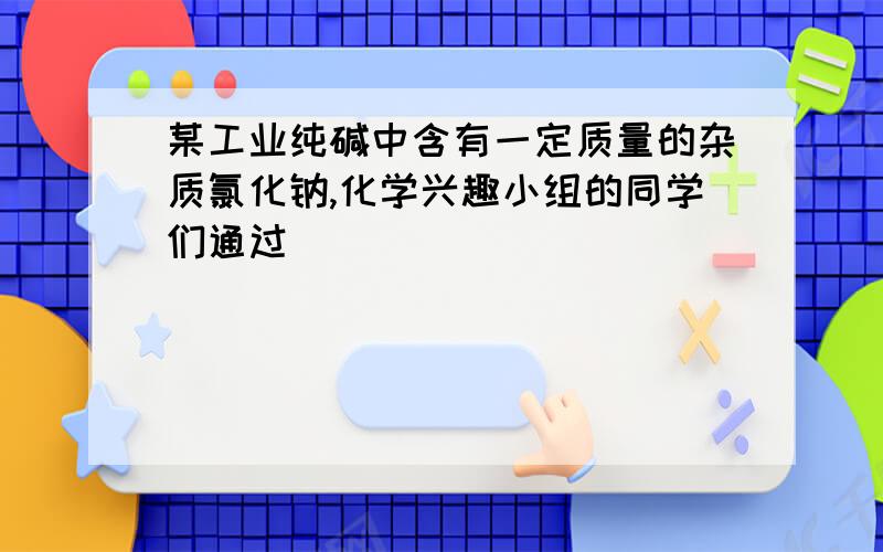 某工业纯碱中含有一定质量的杂质氯化钠,化学兴趣小组的同学们通过