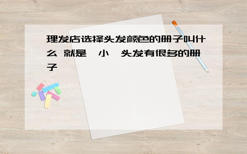 理发店选择头发颜色的册子叫什么 就是一小绺头发有很多的册子