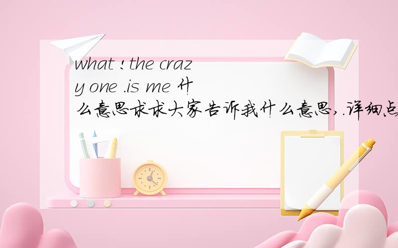 what !the crazy one .is me 什么意思求求大家告诉我什么意思,.详细点~谢谢了