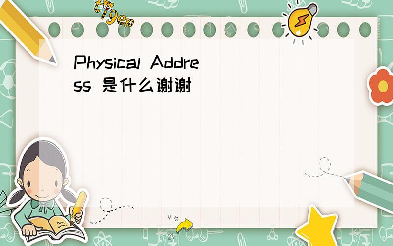 Physical Address 是什么谢谢