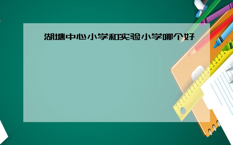 湖塘中心小学和实验小学哪个好