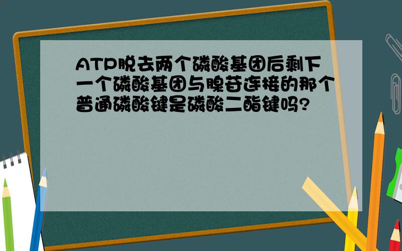 ATP脱去两个磷酸基团后剩下一个磷酸基团与腺苷连接的那个普通磷酸键是磷酸二酯键吗?