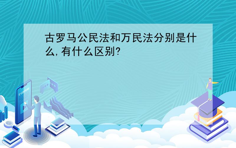 古罗马公民法和万民法分别是什么,有什么区别?