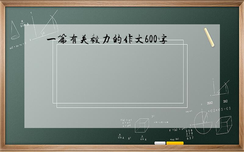 一篇有关毅力的作文600字