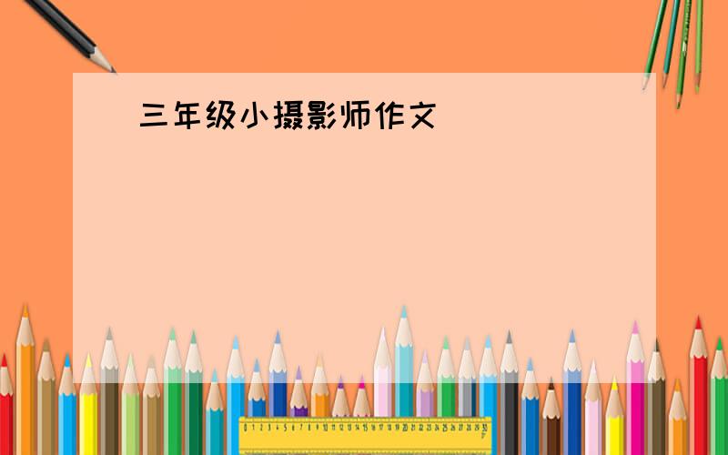 三年级小摄影师作文