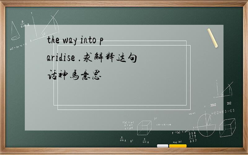 the way into paridise .求解释这句话神马意思