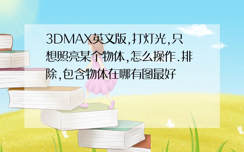 3DMAX英文版,打灯光,只想照亮某个物体,怎么操作.排除,包含物体在哪有图最好