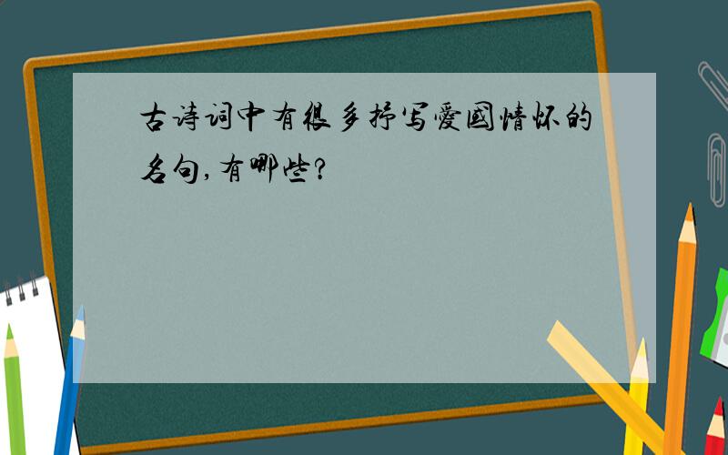 古诗词中有很多抒写爱国情怀的名句,有哪些?