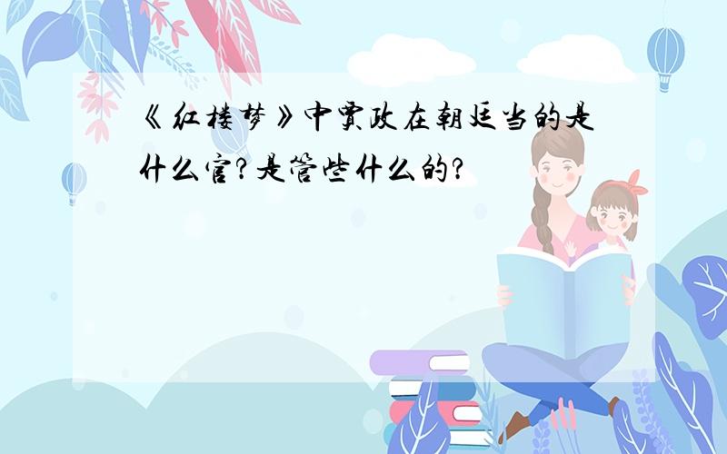 《红楼梦》中贾政在朝廷当的是什么官?是管些什么的?