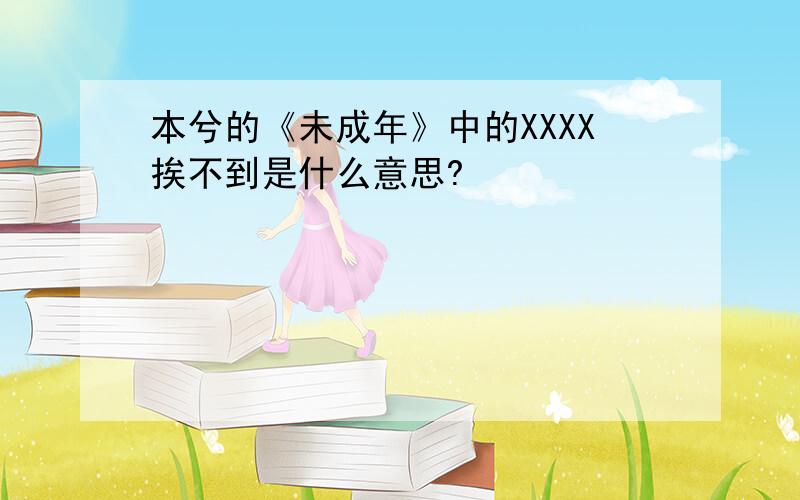 本兮的《未成年》中的XXXX挨不到是什么意思?