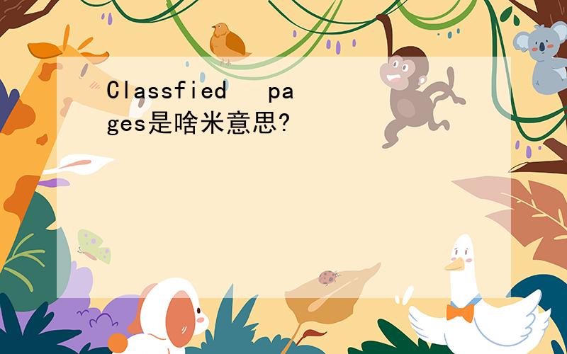 Classfied   pages是啥米意思?