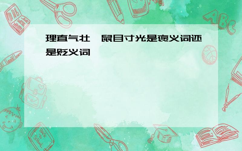 理直气壮、鼠目寸光是褒义词还是贬义词