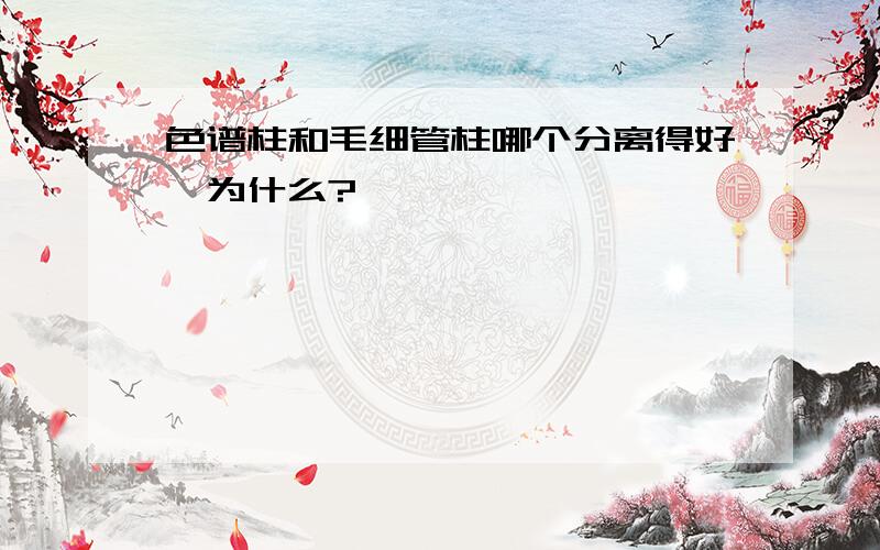 色谱柱和毛细管柱哪个分离得好,为什么?