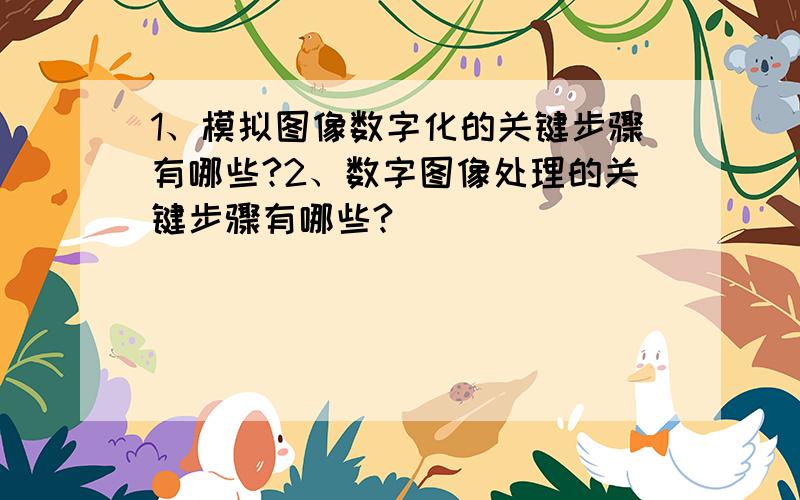 1、模拟图像数字化的关键步骤有哪些?2、数字图像处理的关键步骤有哪些?