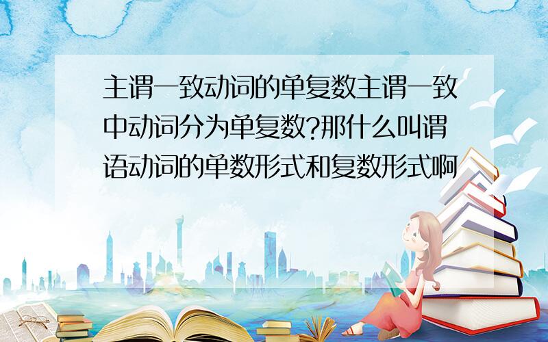 主谓一致动词的单复数主谓一致中动词分为单复数?那什么叫谓语动词的单数形式和复数形式啊