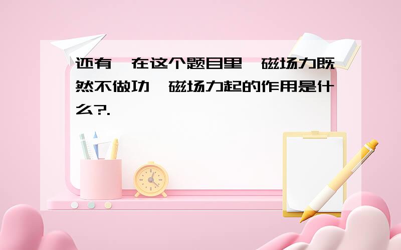 还有,在这个题目里,磁场力既然不做功,磁场力起的作用是什么?.