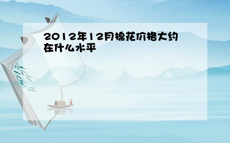 2012年12月棉花价格大约在什么水平