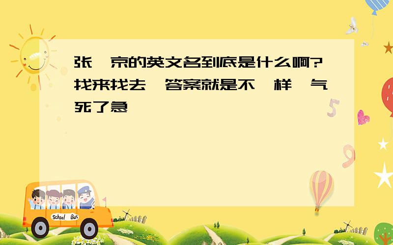 张芸京的英文名到底是什么啊?找来找去,答案就是不一样,气死了急````