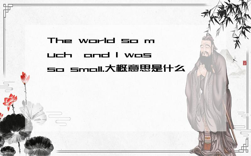 The world so much,and I was so small.大概意思是什么