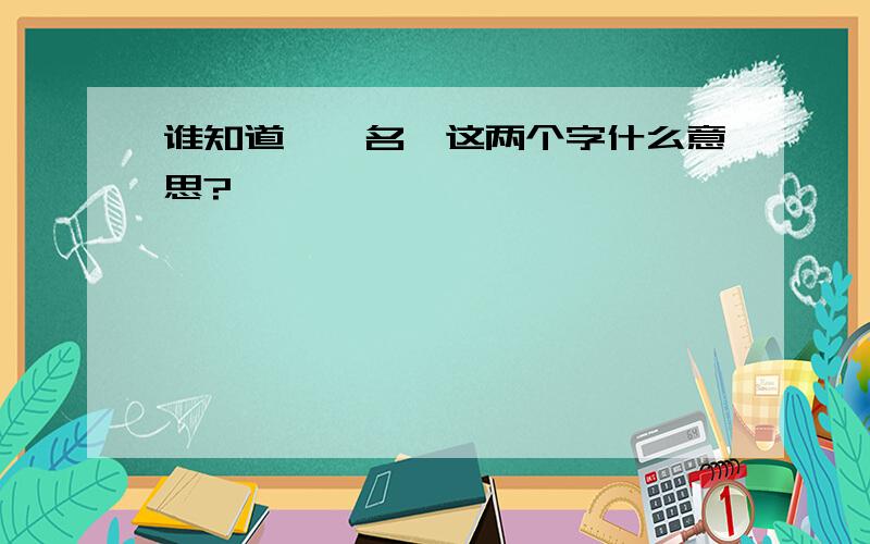 谁知道《佚名》这两个字什么意思?