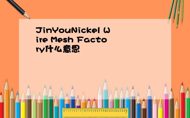 JinYouNickel Wire Mesh Factory什么意思