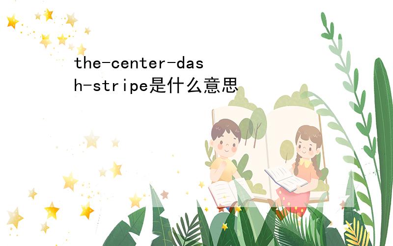 the-center-dash-stripe是什么意思