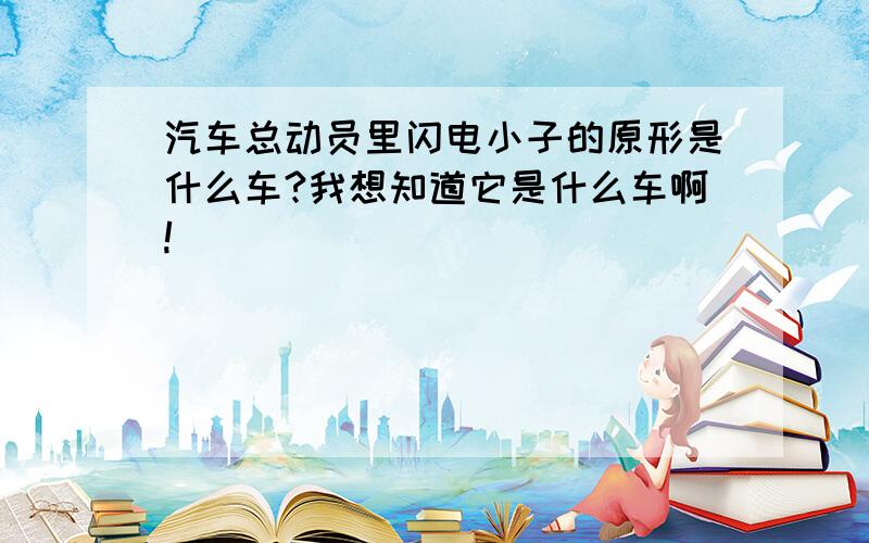 汽车总动员里闪电小子的原形是什么车?我想知道它是什么车啊!