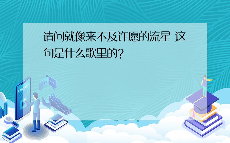 请问就像来不及许愿的流星 这句是什么歌里的?