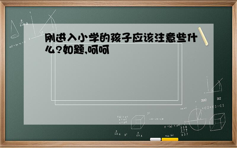 刚进入小学的孩子应该注意些什么?如题,呵呵