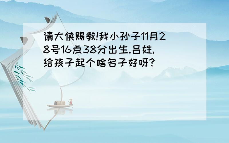 请大侠赐教!我小孙子11月28号16点38分出生.吕姓,给孩子起个啥名子好呀?