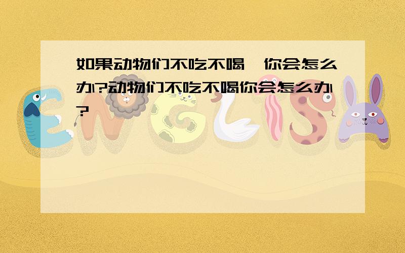 如果动物们不吃不喝、你会怎么办?动物们不吃不喝你会怎么办?