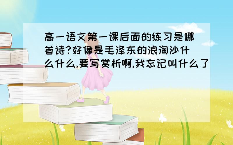 高一语文第一课后面的练习是哪首诗?好像是毛泽东的浪淘沙什么什么,要写赏析啊,我忘记叫什么了