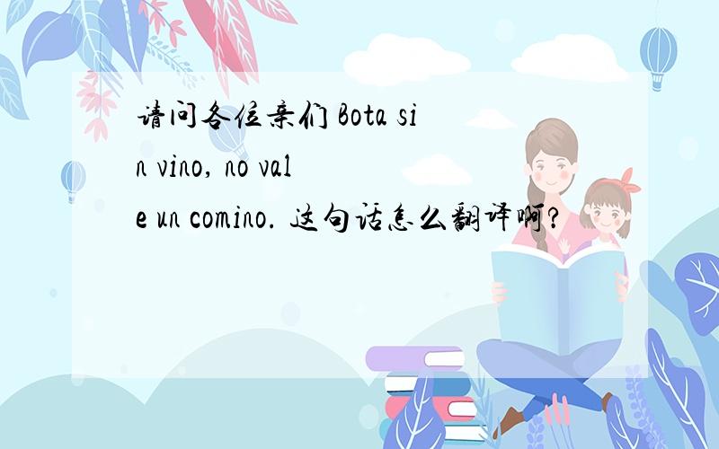 请问各位亲们 Bota sin vino, no vale un comino. 这句话怎么翻译啊?