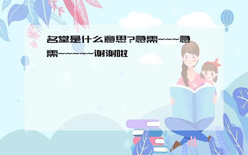 名堂是什么意思?急需~~~急需~~~~~谢谢啦