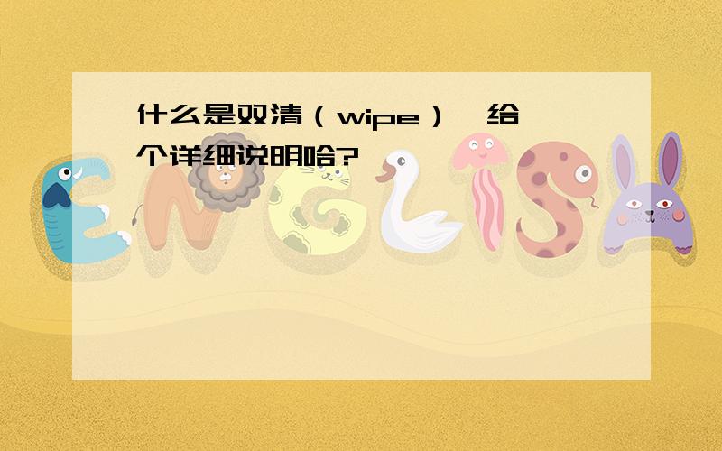 什么是双清（wipe）,给一个详细说明哈?