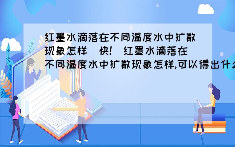 红墨水滴落在不同温度水中扩散现象怎样（快!）红墨水滴落在不同温度水中扩散现象怎样,可以得出什么结论