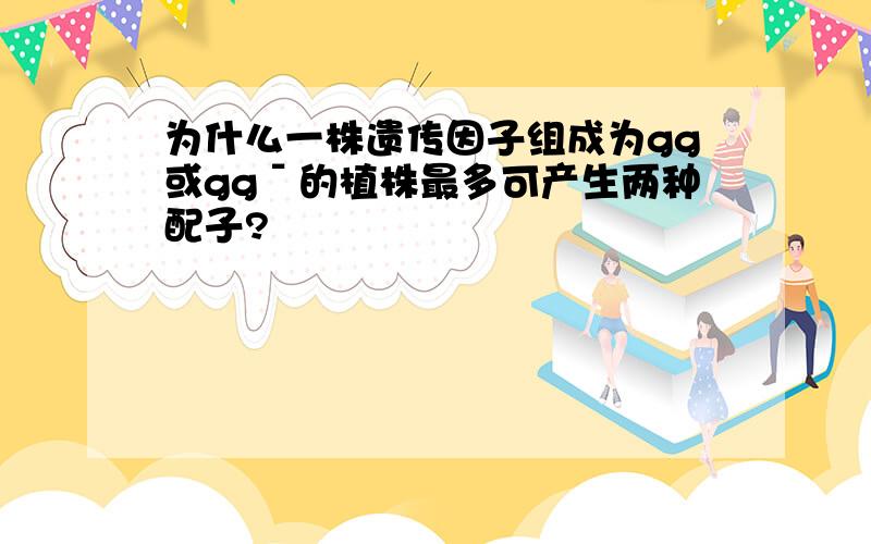 为什么一株遗传因子组成为gg或ggˉ的植株最多可产生两种配子?