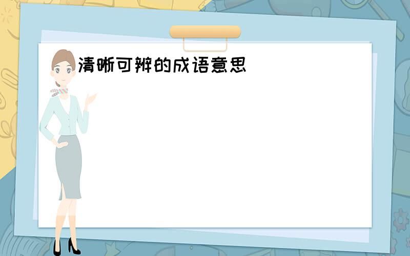 清晰可辨的成语意思