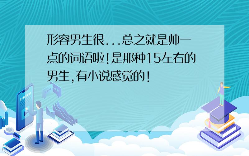 形容男生很...总之就是帅一点的词语啦!是那种15左右的男生,有小说感觉的!